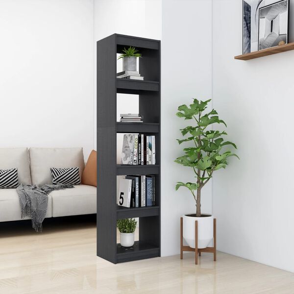 vidaXL Βιβλιοθήκη/Διαχωριστικό Χώρου Γκρι 40x30x167,5 εκ. Ξύλο Πεύκου