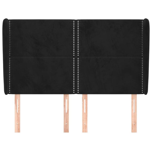 vidaXL Κεφαλάρι με Πτερύγια Μαύρο 147x23x118/128 εκ. Βελούδινο