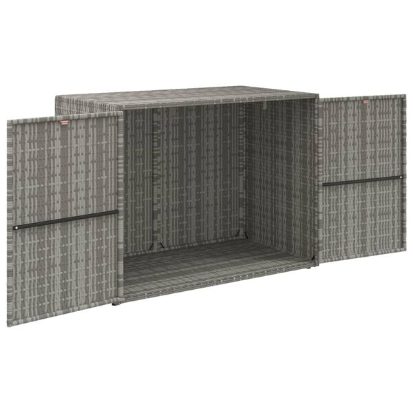 vidaXL Ντουλάπι Αποθήκευσης Κήπου Γκρι 100x55,5x80 εκ. Συνθετικό Ρατάν