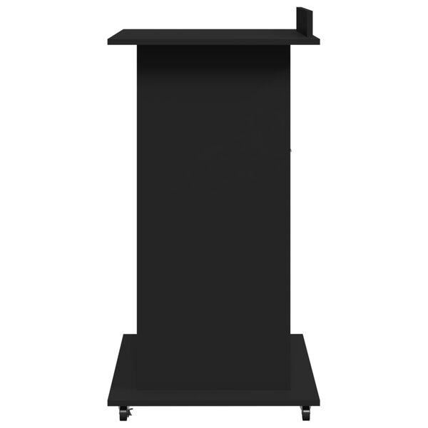 vidaXL Αναλόγιο με Ροδάκια & Συρτάρι Μαύρο 55x55x107 εκ. Επεξ. Ξύλο