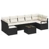 vidaXL Σετ Καναπέ Κήπου 8 pcs Μαύρο και Κρέμα 55 x 55 x 37 εκ