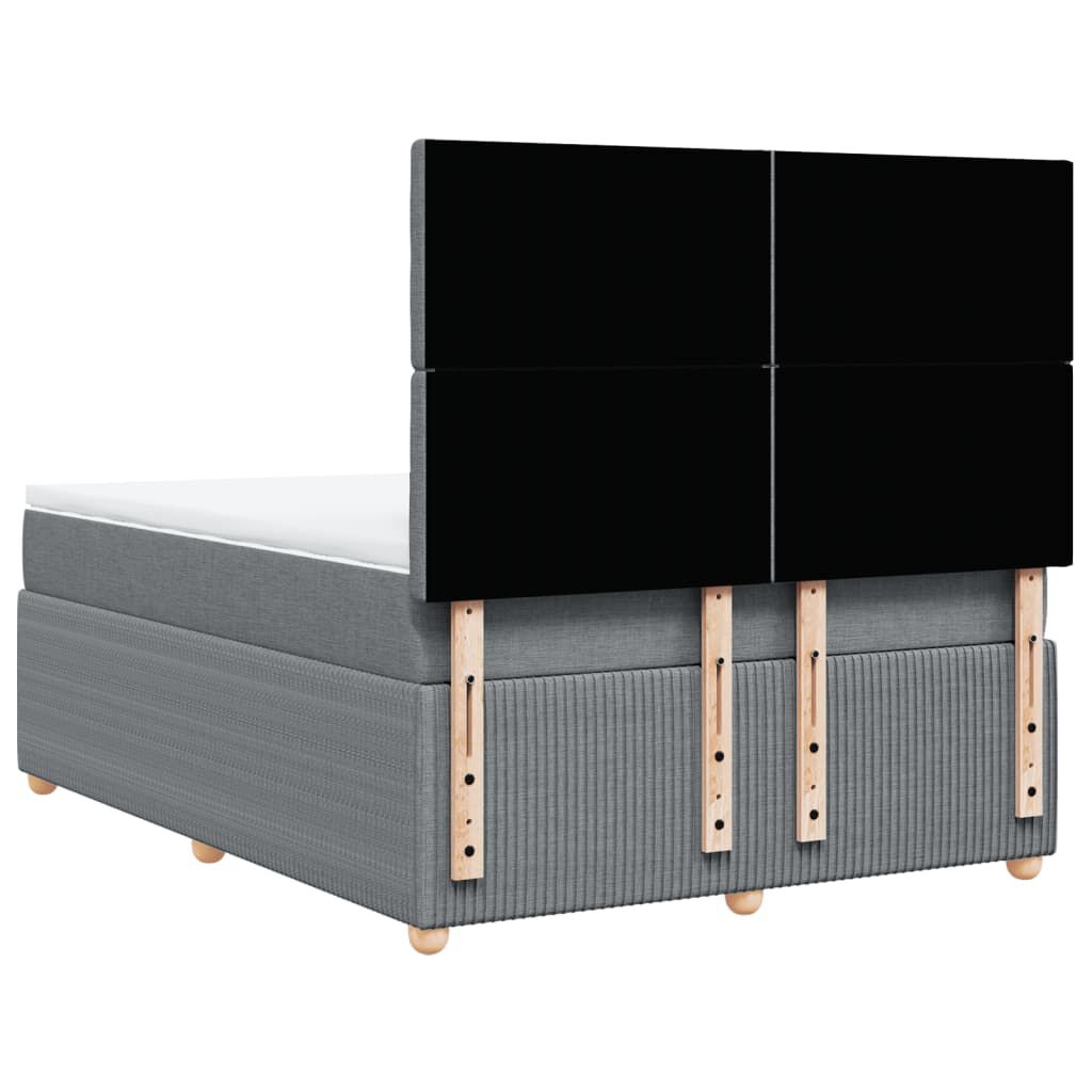 vidaXL Κρεβάτι Boxspring με Στρώμα Ανοιχτό Γκρι 140x200 εκ. Υφασμάτινο