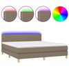 vidaXL &Kappa;&rho;&epsilon;&beta;ά&tau;&iota; Boxspring &mu;&epsilon; &Sigma;&tau;&rho;ώ&mu;&alpha; & LED Taupe 160x200 &epsilon;&kappa;. &Upsilon;&phi;&alpha;&sigma;&mu;ά&tau;&iota;&nu;&omicron;