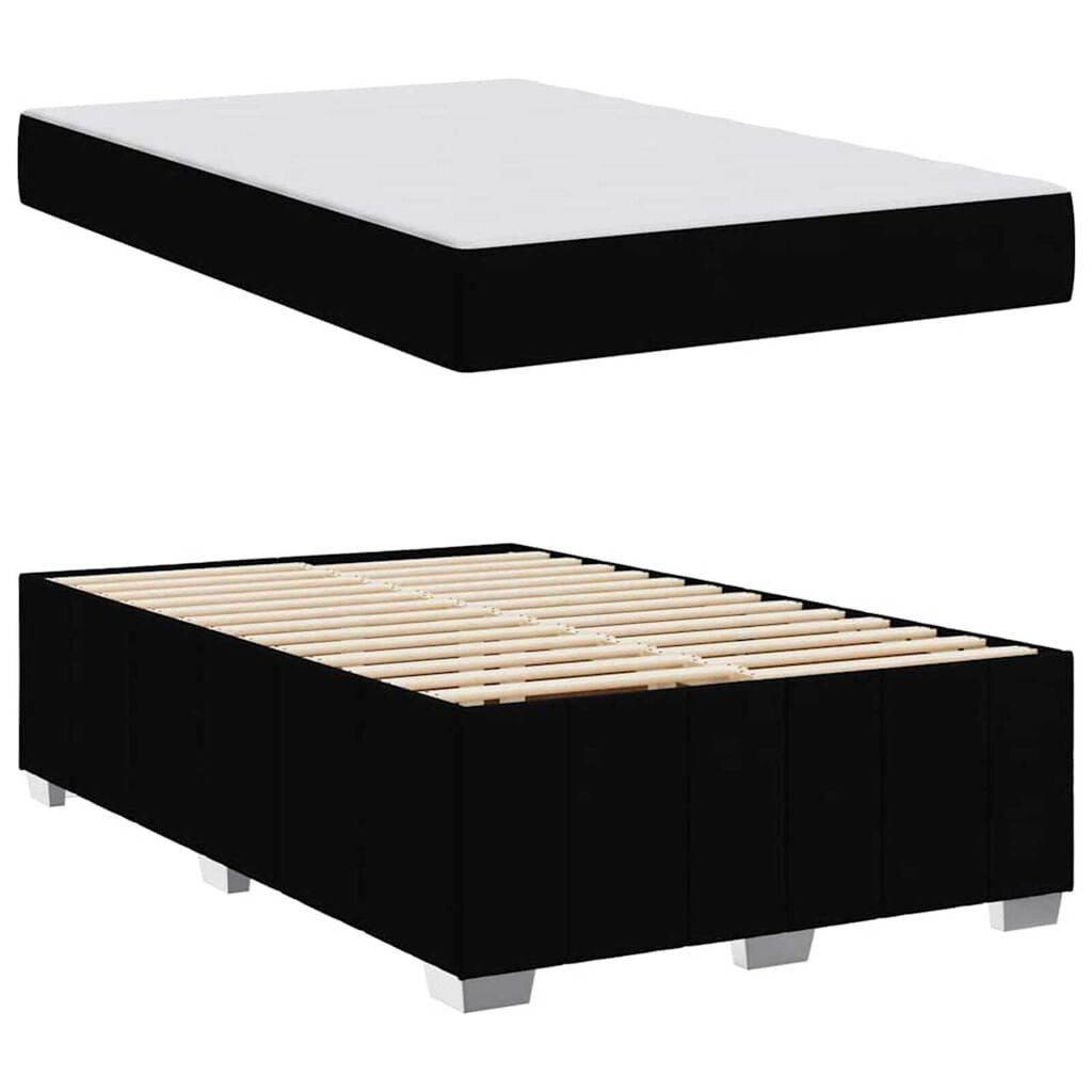 vidaXL Σκελετός Κρεβατιού με στρώμα Μαύρο 120 x 200 cm ύφασμα