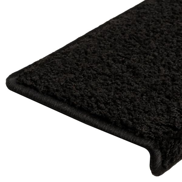 vidaXL Πατάκια Σκάλας 10 τεμ. Μαύρα 65 x 21 x 4 εκ.