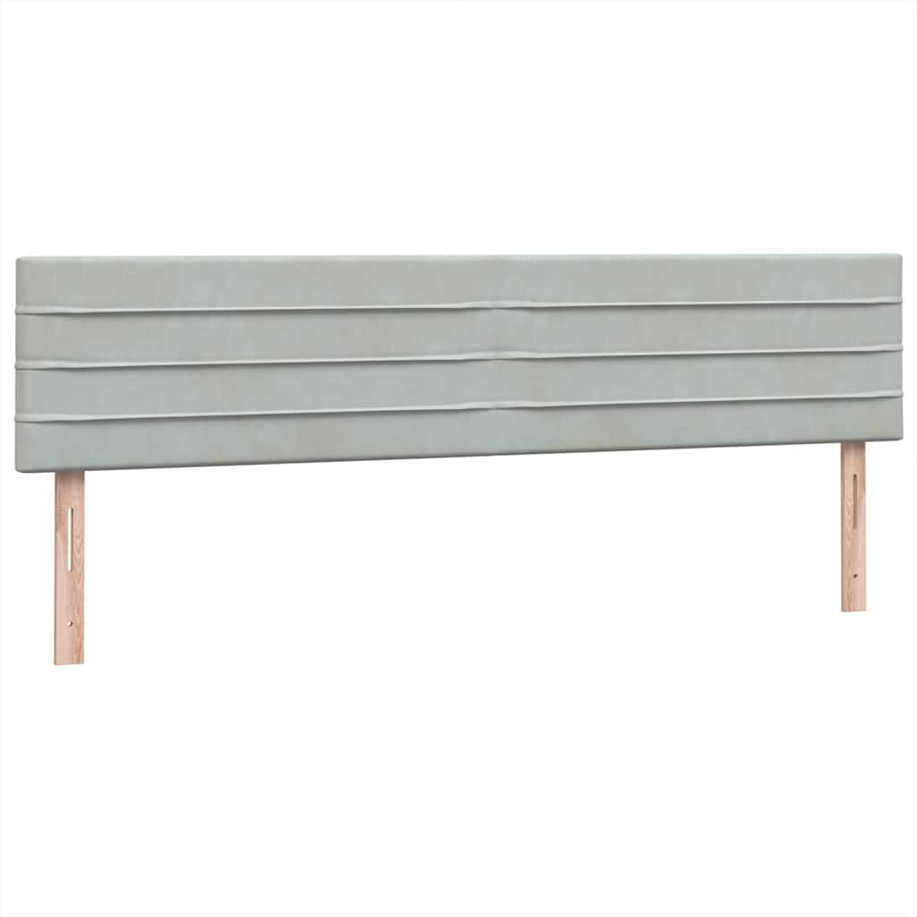 vidaXL Box Spring κρεβάτι με στρώμα ανοιχτό γκρι 180x220 cm Βελούδινο