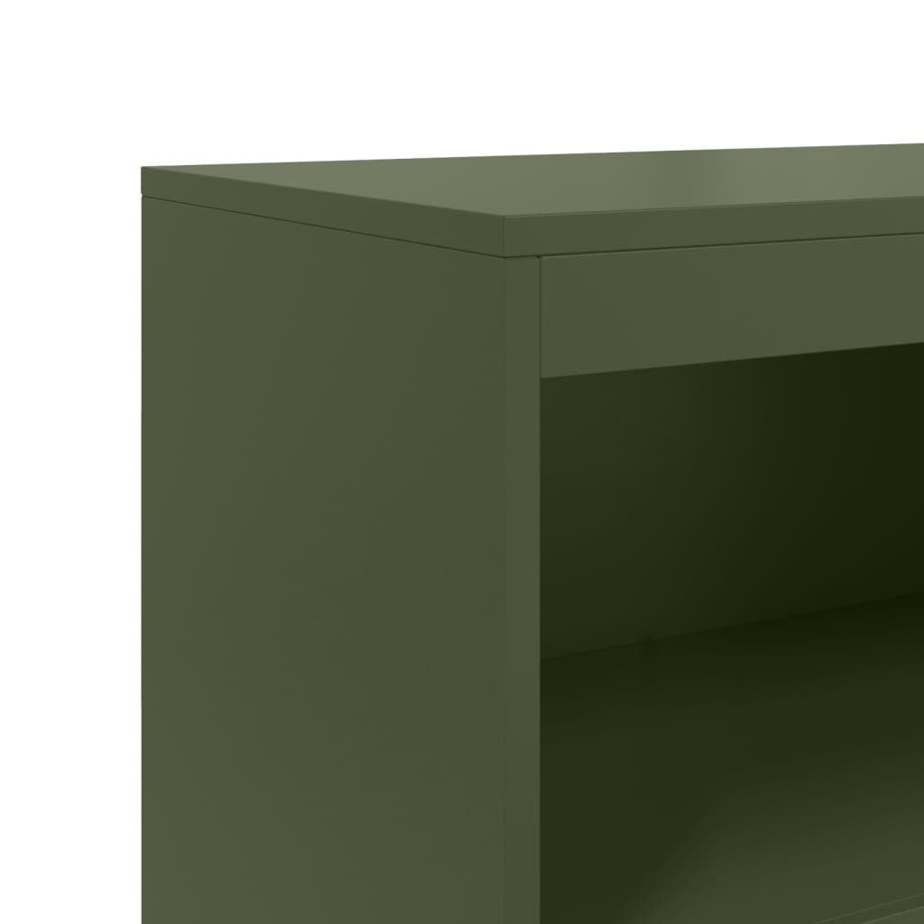 vidaXL Ραφιέρα Πράσινο Λαδί 68,5x38,5x123,5 εκ. από Ατσάλι
