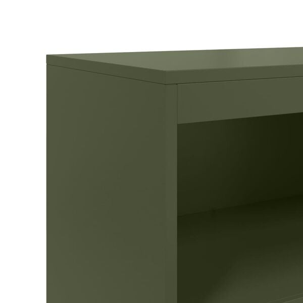 vidaXL Ραφιέρα Πράσινο Λαδί 68,5x38,5x123,5 εκ. από Ατσάλι