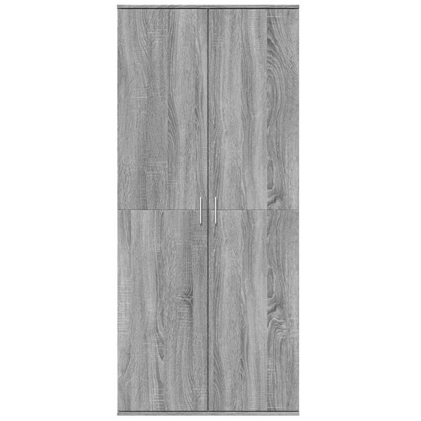 vidaXL Ντουλάπι Γκρι Sonoma 80x35x180 εκ. από Επεξεργασμένο Ξύλο