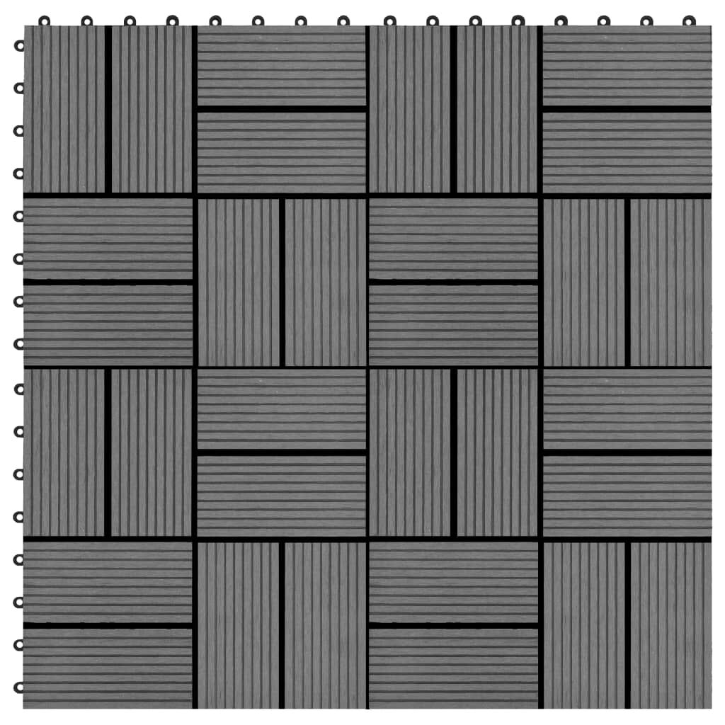 vidaXL Πλακάκια Deck 11 τεμ. Γκρι 30 x 30 εκ. 1 μ² από WPC