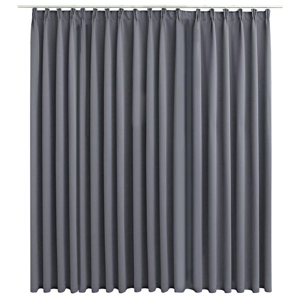 vidaXL Κουρτίνα Συσκότισης με Γάντζους Γκρι 290 x 245 εκ.