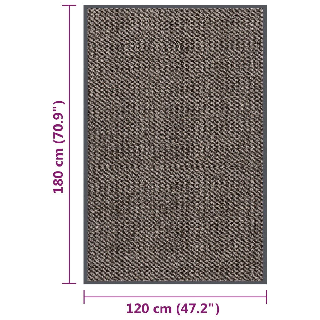 vidaXL Πατάκι Εισόδου Θυσανωτό Σκούρο Καφέ 120 x 180 εκ.