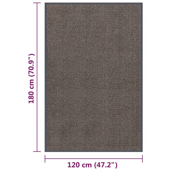 vidaXL Πατάκι Εισόδου Θυσανωτό Σκούρο Καφέ 120 x 180 εκ.