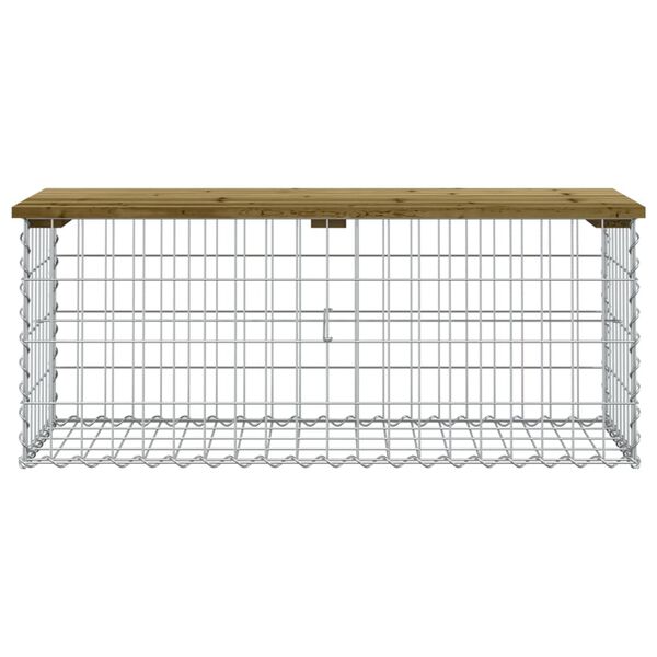 vidaXL Παγκάκι Κήπου Συρματοκιβώτιο 103x44x42 εκ. Εμποτ. Ξύλο Πεύκου