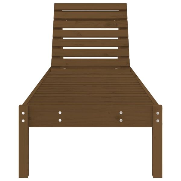 vidaXL Ξαπλώστρα Μελί Καφέ 199,5x60x74 εκ από Μασίφ Ξύλο Πεύκου