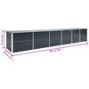 vidaXL Ζαρντινιέρα Υπερυψωμένη Ανθρακί 480x80x77 εκ. Γαλβαν. Χάλυβας