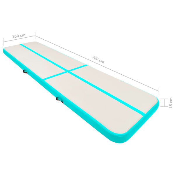 vidaXL Στρώμα Ενόργανης Φουσκωτό Πράσινο 700x100x15 εκ. PVC με Τρόμπα