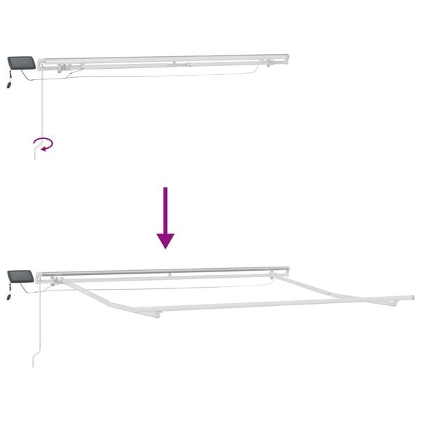 vidaXL Ανασυρόμενη τέντα Κίτρινο / γκρι / λευκό 350 x 250 εκ Πολύχρωμο