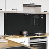 vidaXL Πίσω Πάνελ Κουζίνας Μαύρο 70 x 60 cm σκληρυμένο γυαλί