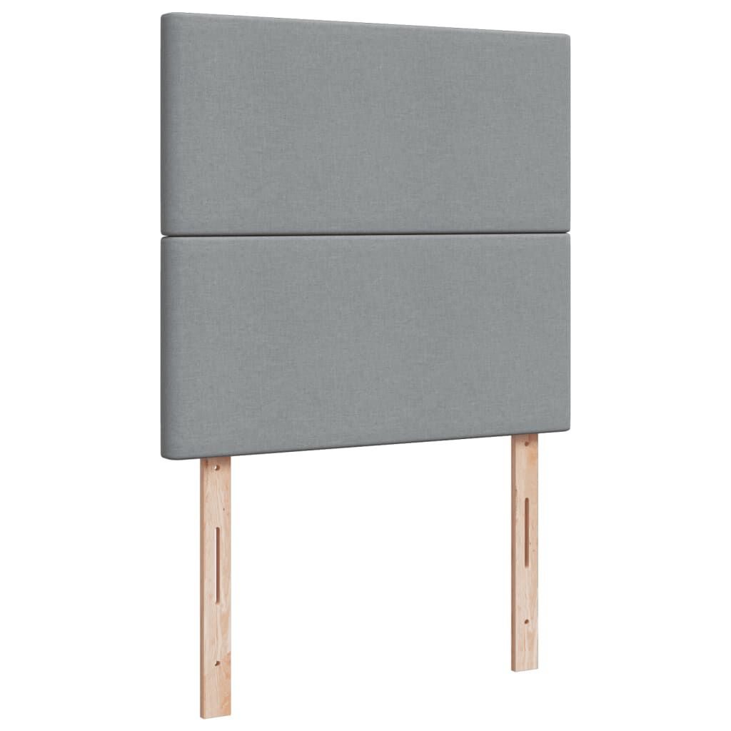 vidaXL Κρεβάτι Boxspring με Στρώμα Ανοιχτό Γκρι 90x200 εκ. Υφασμάτινο