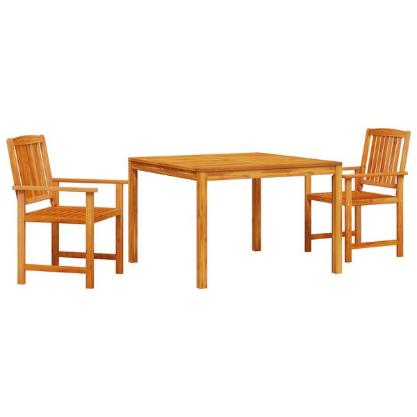 vidaXL Σέτ φαγητού για κήπο 3 pcs Καφέ Μασίφ ξύλο ακακίας