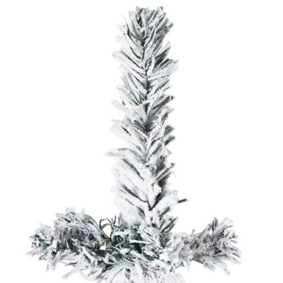 vidaXL Χριστουγεννιάτικο Δέντρο Slim Τεχνητό Μισό Με Χιόνι 210 εκ.