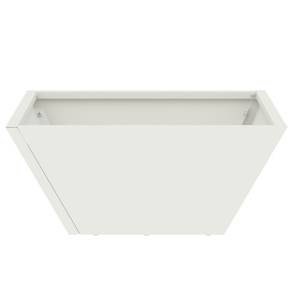 vidaXL Γλάστρα Κήπου Λευκό 35 x 35 x 15 εκ. Ατσάλι