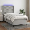 vidaXL &Kappa;&rho;&epsilon;&beta;ά&tau;&iota; Boxspring &mu;&epsilon; &Sigma;&tau;&rho;ώ&mu;&alpha; & LED &Alpha;&nu;.&Gamma;&kappa;&rho;&iota; 100x200&epsilon;&kappa;. &Upsilon;&phi;&alpha;&sigma;&mu;ά&tau;&iota;&nu;&omicron;
