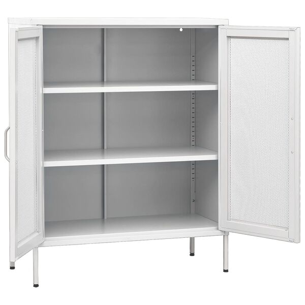 vidaXL Ντουλάπι Αποθήκευσης Λευκό 80 x 35 x 101,5 εκ. Ατσάλινο