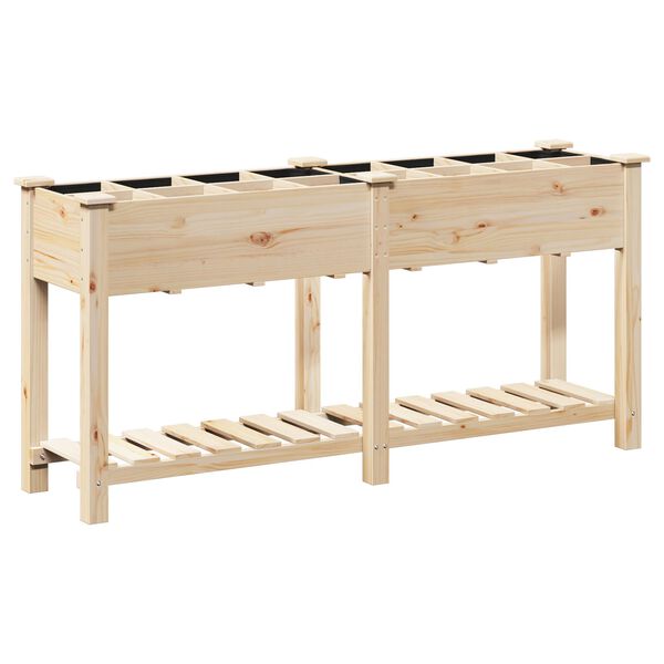 vidaXL Γλάστρα Κήπου με Πλέγματα 161x43x76 εκ Μασίφ Ξύλο Πεύκου