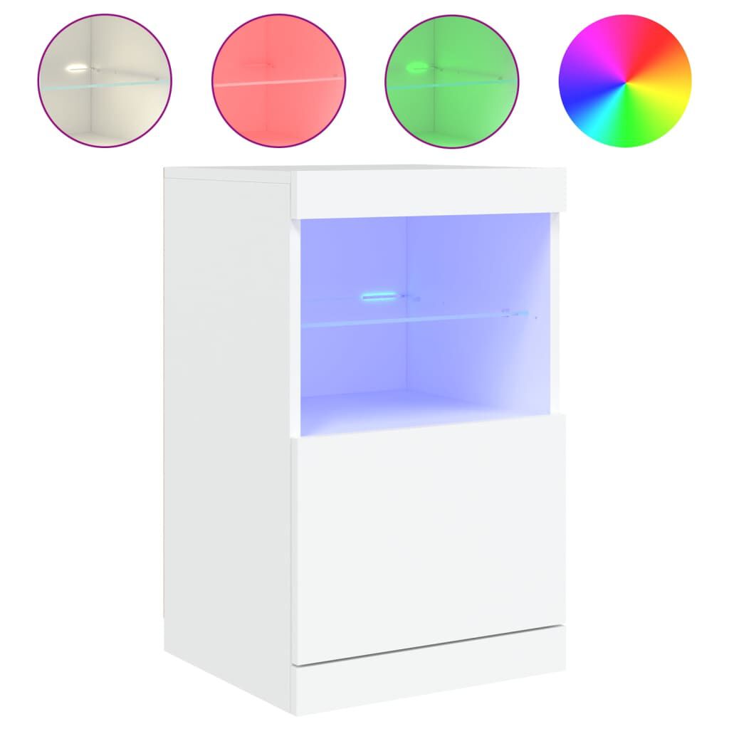 vidaXL Μπουφές με Φώτα LED Λευκός 41 x 37 x 67 εκ.