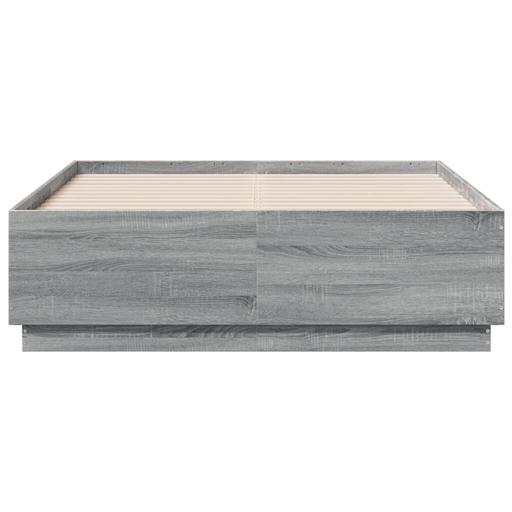 vidaXL Πλαίσιο Κρεβατιού Γκρι Sonoma 140x190 εκ. Επεξεργασμένο Ξύλο