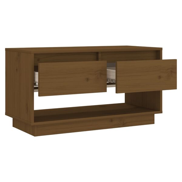 vidaXL Έπιπλο Τηλεόρασης Καφέ Μελί 74x34x40 εκ. από Μασίφ Ξύλο Πεύκου