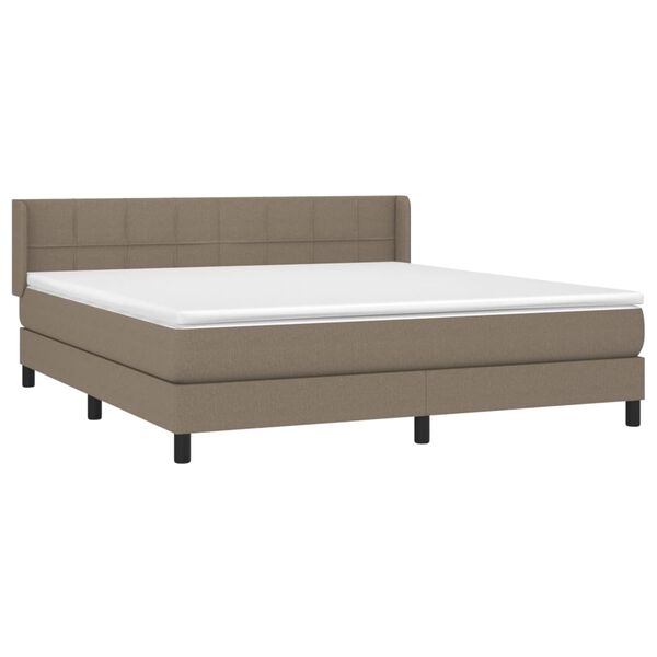 vidaXL &Kappa;&rho;&epsilon;&beta;ά&tau;&iota; Boxspring &mu;&epsilon; &Sigma;&tau;&rho;ώ&mu;&alpha; Taupe 160x200 &epsilon;&kappa;. &Upsilon;&phi;&alpha;&sigma;&mu;ά&tau;&iota;&nu;&omicron;