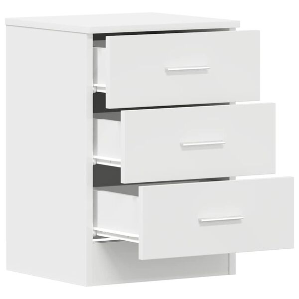 vidaXL Κομοδίνα 2 τεμ. Λευκά 38 x 35 x 56 εκ. από Επεξ. Ξύλο