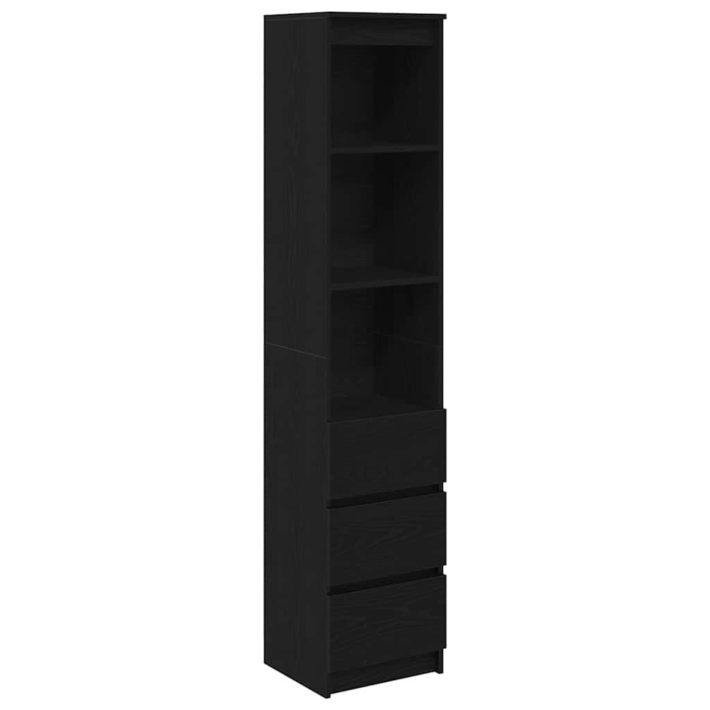 vidaXL Ντουλάπι Μαύρη δρυς 37,5x35x180 εκ. από Επεξεργασμένο Ξύλο