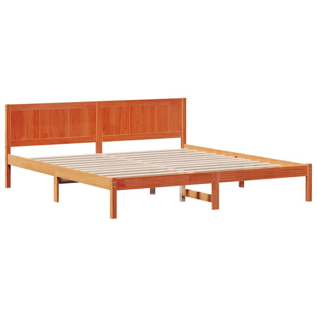 vidaXL Σκελετός Κρεβατιού Καφέ 200 x 200 cm Μασίφ ξύλο πεύκου