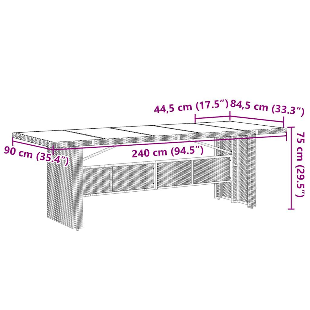 vidaXL Σετ Επίπλων Μπιστρό Κήπου 11 τεμ. Καφέ Συνθ. Ρατάν με Μαξιλάρια
