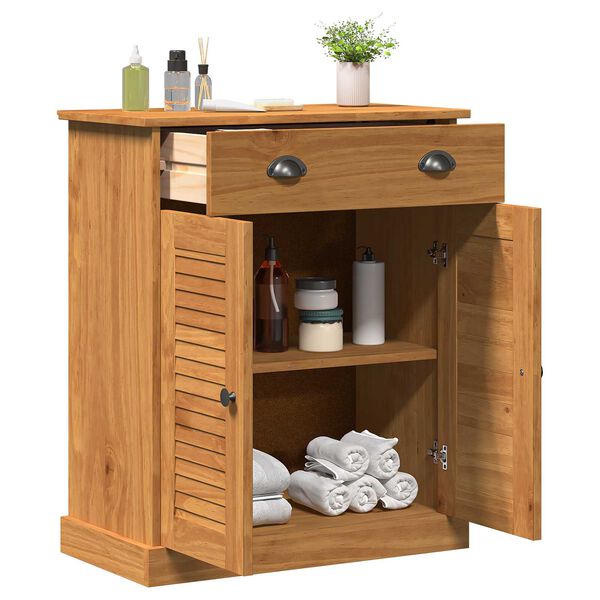 vidaXL Ντουλάπι Μπάνιου καφέ μελί 68 x 34 x 80 εκ Μασίφ ξύλο πεύκου