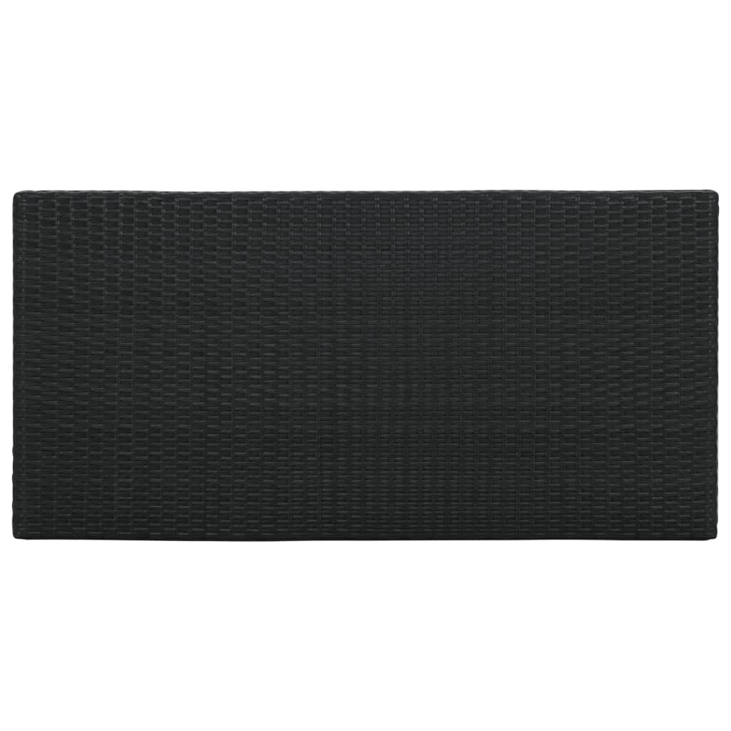 vidaXL Τραπέζι Μπαρ με Ράφια Μαύρο 120x60x110 εκ. από Συνθετικό Ρατάν