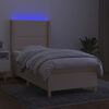 vidaXL &Kappa;&rho;&epsilon;&beta;ά&tau;&iota; Boxspring &mu;&epsilon; &Sigma;&tau;&rho;ώ&mu;&alpha; & LED &Kappa;&rho;&epsilon;&mu; 90x200 &epsilon;&kappa;. &Upsilon;&phi;&alpha;&sigma;&mu;ά&tau;&iota;&nu;&omicron;