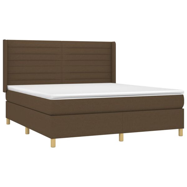 vidaXL &Kappa;&rho;&epsilon;&beta;ά&tau;&iota; Boxspring &mu;&epsilon; &Sigma;&tau;&rho;ώ&mu;&alpha; & LED &Sigma;&kappa;.&Kappa;&alpha;&phi;έ 160x200&epsilon;&kappa;. &Upsilon;&phi;&alpha;&sigma;&mu;ά&tau;&iota;&nu;&omicron;