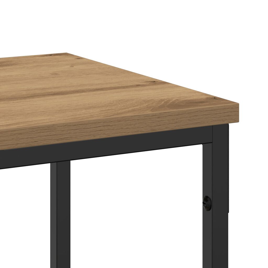 vidaXL Τραπέζι κονσόλας από ξύλο δρυός 200x30x75 εκ. από εξελιγμένο ξύλο και ατσάλι