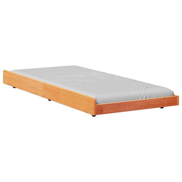 vidaXL Κρεβάτι Καφέ κερωμένο Μασίφ ξύλο 90 x 190 cm Ανθεκτικό Κρεβάτι