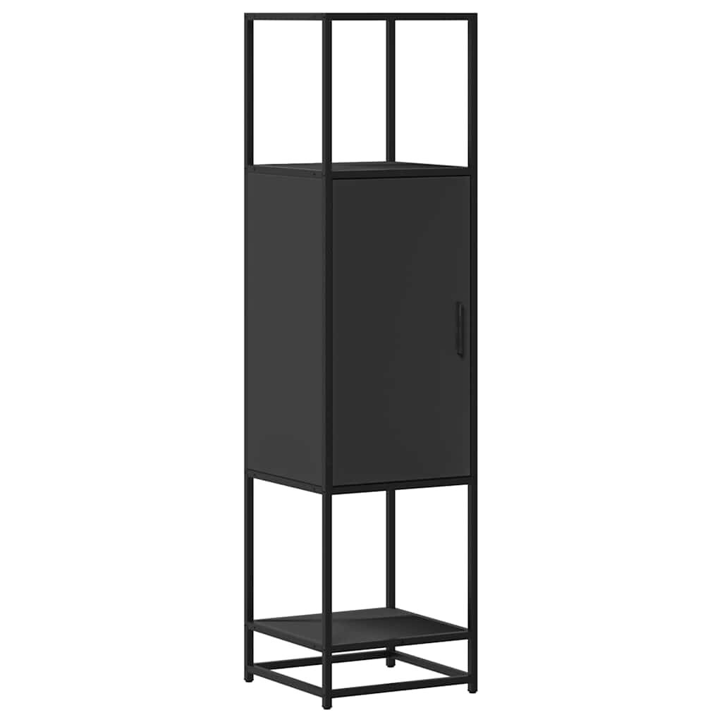 vidaXL Highboard Μαύρο 35,5x35x139 cm Κατασκευασμένο ξύλο και μέταλλο