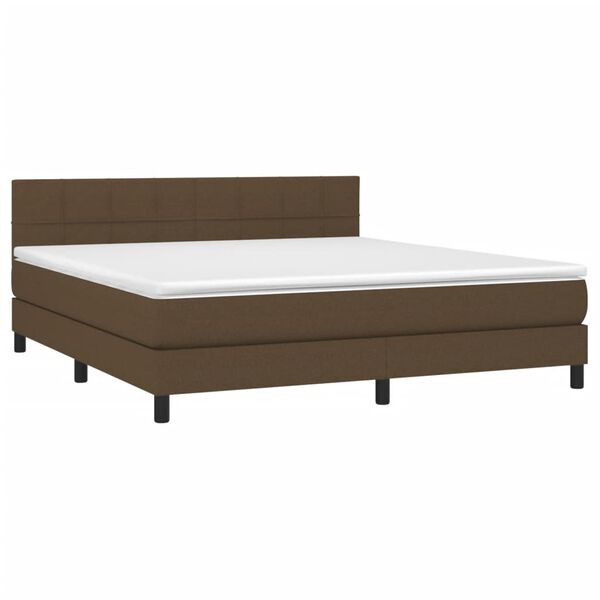 vidaXL &Kappa;&rho;&epsilon;&beta;ά&tau;&iota; Boxspring &mu;&epsilon; &Sigma;&tau;&rho;ώ&mu;&alpha; & LED &Sigma;&kappa;.&Kappa;&alpha;&phi;έ 180x200&epsilon;&kappa;. &Upsilon;&phi;&alpha;&sigma;&mu;ά&tau;&iota;&nu;&omicron;