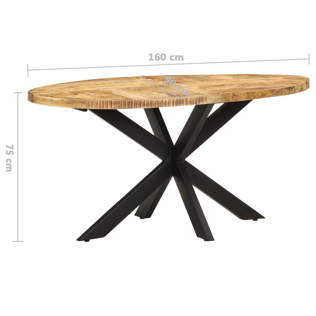 vidaXL Τραπεζαρία 160 x 90 x 75 εκ. από Ακατέργαστο Ξύλο Μάνγκο