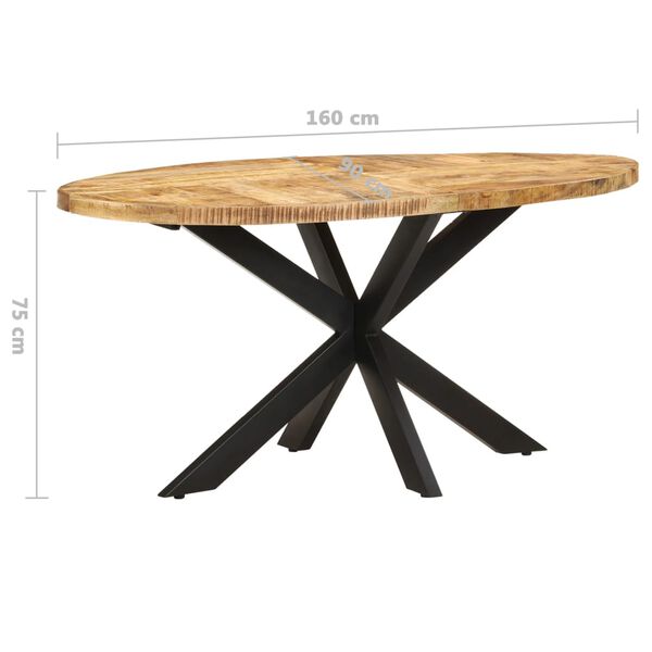 vidaXL Τραπεζαρία 160 x 90 x 75 εκ. από Ακατέργαστο Ξύλο Μάνγκο
