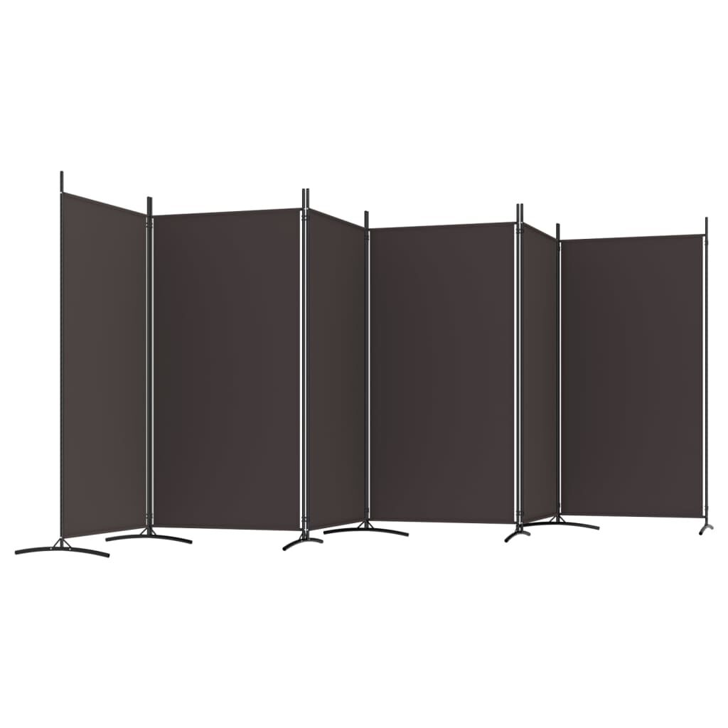 vidaXL Διαχωριστικό Δωματίου με 6 Πάνελ Καφέ 520x180 εκ. από Ύφασμα