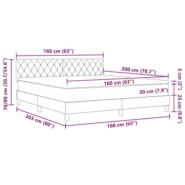 vidaXL Κρεβάτι με ελατήρια Σκούρο πράσινο 160 x 200 cm Βελούδο